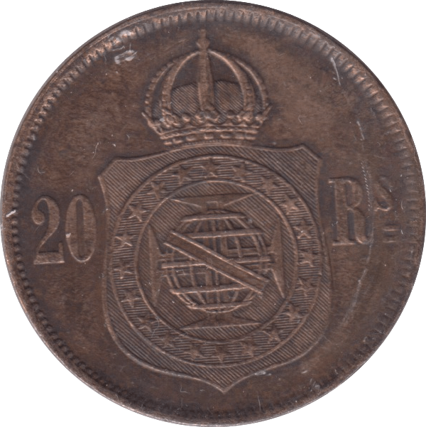 1868 20 REIS BRAZIL - WORLD COINS - Cambridgeshire Coins