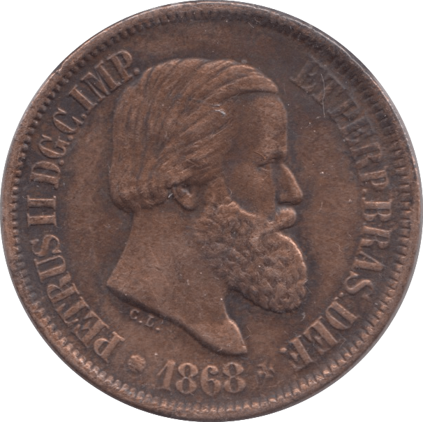 1868 20 REIS BRAZIL - WORLD COINS - Cambridgeshire Coins