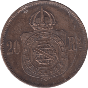 1868 BRAZIL 20 REIS - WORLD COINS - Cambridgeshire Coins