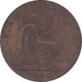 1868 FARTHING ( FAIR ) - Farthing - Cambridgeshire Coins