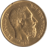 1868 GOLD BELGIUM 20 FRANCS - Gold World Coins - Cambridgeshire Coins