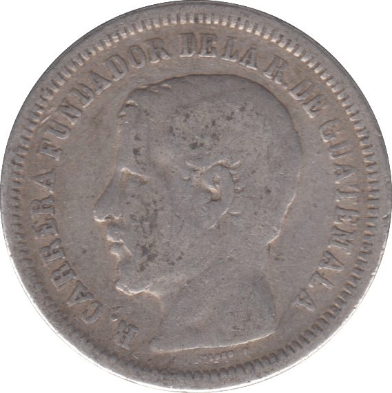1868 GUATEMALA 2 REALES - WORLD COINS - Cambridgeshire Coins