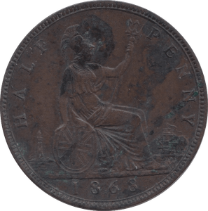 1868 HALFPENNY ( GVF ) 8 - Halfpenny - Cambridgeshire Coins