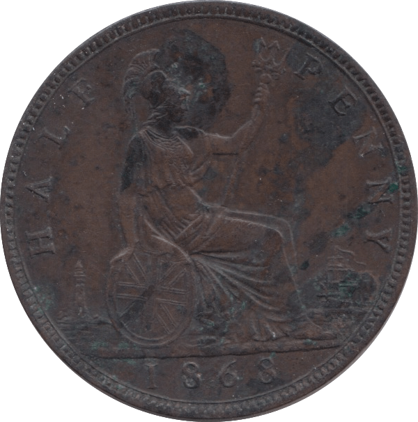 1868 HALFPENNY ( GVF ) 8 - Halfpenny - Cambridgeshire Coins