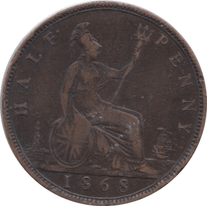 1868 HALFPENNY ( VF ) 14 - Halfpenny - Cambridgeshire Coins