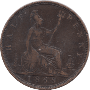 1868 HALFPENNY ( VF ) - Halfpenny - Cambridgeshire Coins