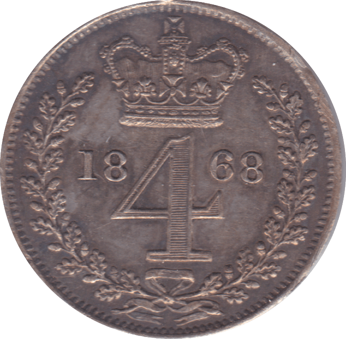 1868 MAUNDY FOURPENCE ( EF ) - Maundy Coins - Cambridgeshire Coins