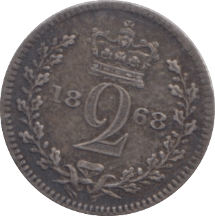1868 MAUNDY TWOPENCE ( GVF ) 24 - Maundy Coins - Cambridgeshire Coins