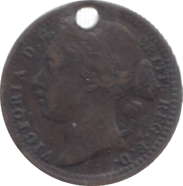 1868 ONE THIRD FARTHING ( VF ) HOLED - One Third Farthing - Cambridgeshire Coins