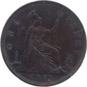 1868 PENNY ( VF ) 3 - Penny - Cambridgeshire Coins