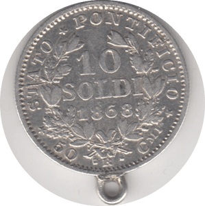 1868 SILVER 10 SOLDI PAPAL STATES - SILVER WORLD COINS - Cambridgeshire Coins