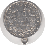 1868 SILVER 10 SOLDI PAPAL STATES - SILVER WORLD COINS - Cambridgeshire Coins