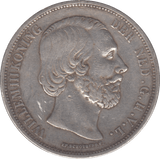 1868 SILVER 2 1/2 GULDEN NETHERLANDS - SILVER WORLD COINS - Cambridgeshire Coins