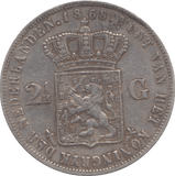 1868 SILVER 2 1/2 GULDEN NETHERLANDS - SILVER WORLD COINS - Cambridgeshire Coins