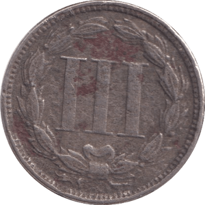 1868 SILVER 3 CENT USA - SILVER WORLD COINS - Cambridgeshire Coins