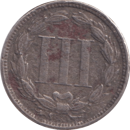 1868 SILVER 3 CENT USA - SILVER WORLD COINS - Cambridgeshire Coins