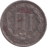 1868 SILVER 3 CENT USA - SILVER WORLD COINS - Cambridgeshire Coins