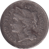 1868 SILVER 3 CENT USA - SILVER WORLD COINS - Cambridgeshire Coins