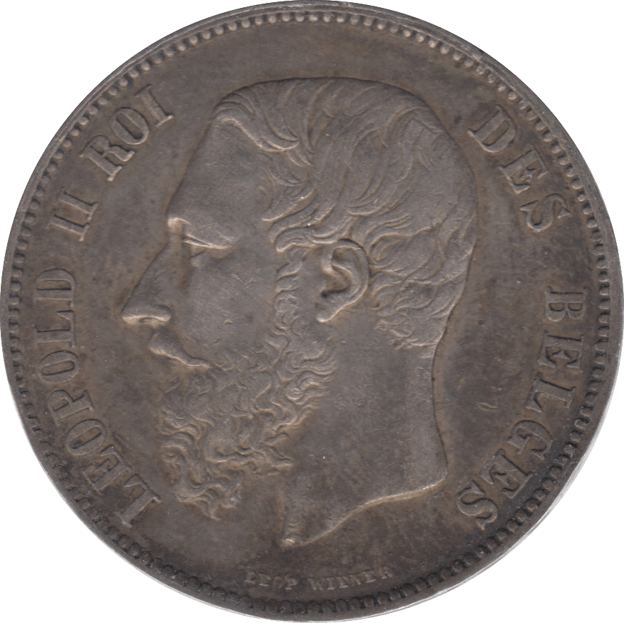 1868 SILVER BELGIAN COIN - SILVER WORLD COINS - Cambridgeshire Coins
