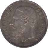 1868 SILVER BELGIAN COIN - SILVER WORLD COINS - Cambridgeshire Coins