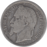 1868 SILVER ONE FRANC FRANCE - SILVER WORLD COINS - Cambridgeshire Coins