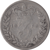 1868 SILVER THREEPENCE ( FAIR ) - Threepence - Cambridgeshire Coins