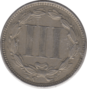1868 THREE CENTS USA - SILVER WORLD COINS - Cambridgeshire Coins