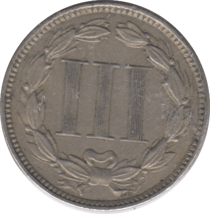 1868 THREE CENTS USA - SILVER WORLD COINS - Cambridgeshire Coins
