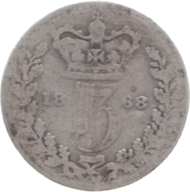 1868 THREEPENCE ( NF ) 4 - Threepence - Cambridgeshire Coins