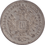 1869 10 KREUZER AUSTRIA - WORLD COINS - Cambridgeshire Coins