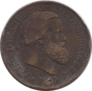 1869 20 REIS BRAZIL - WORLD COINS - Cambridgeshire Coins