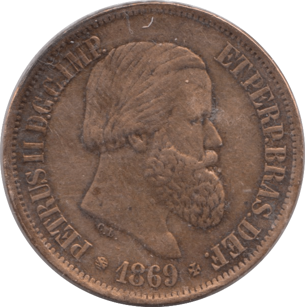 1869 20 REIS BRAZIL - WORLD COINS - Cambridgeshire Coins