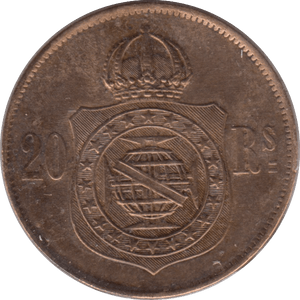 1869 20 REIS BRAZIL - WORLD COINS - Cambridgeshire Coins