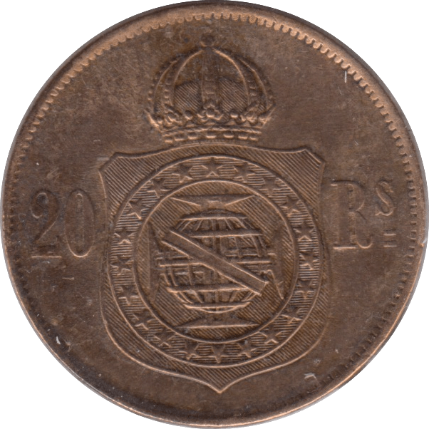 1869 20 REIS BRAZIL - WORLD COINS - Cambridgeshire Coins