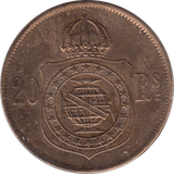 1869 20 REIS BRAZIL - WORLD COINS - Cambridgeshire Coins