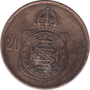 1869 20 REIS BRAZIL - WORLD COINS - Cambridgeshire Coins