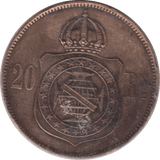 1869 20 REIS BRAZIL - WORLD COINS - Cambridgeshire Coins