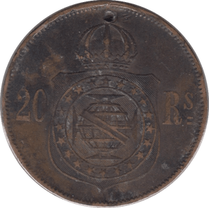 1869 20 REIS BRAZIL - WORLD COINS - Cambridgeshire Coins