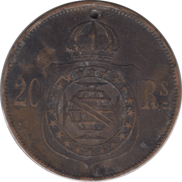1869 20 REIS BRAZIL - WORLD COINS - Cambridgeshire Coins
