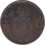 1869 20 REIS BRAZIL - WORLD COINS - Cambridgeshire Coins