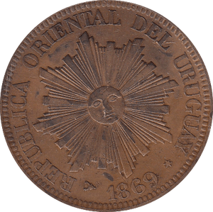 1869 4 CENTESIMOS URUGARY - WORLD COINS - Cambridgeshire Coins