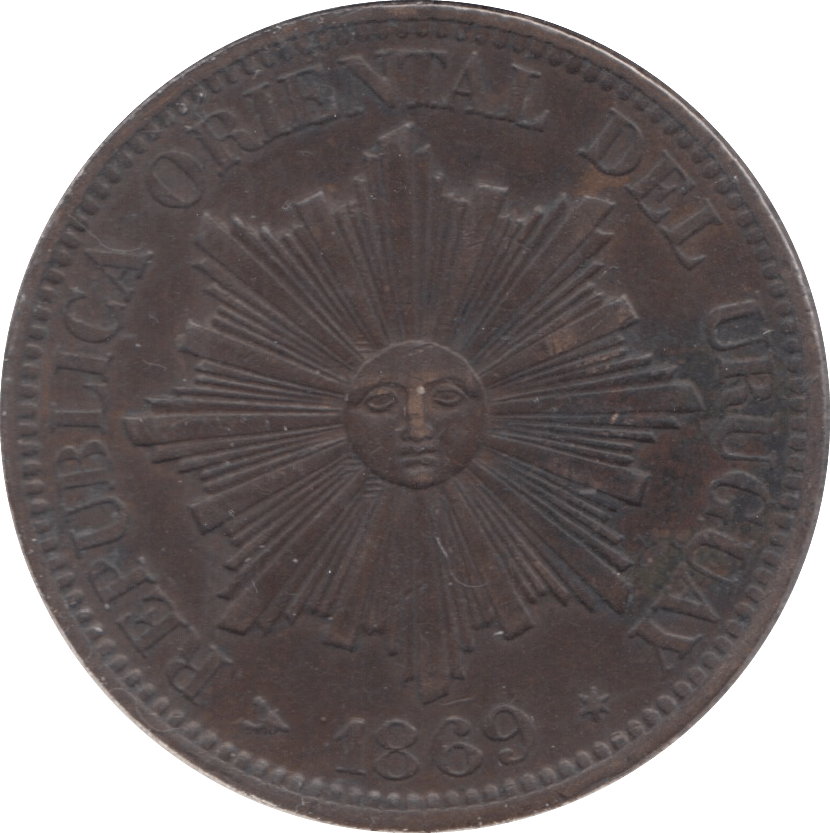 1869 4 CENTIMOS URUGUAY - WORLD COINS - Cambridgeshire Coins