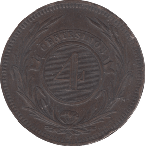 1869 4 CENTIMOS URUGUAY - WORLD COINS - Cambridgeshire Coins