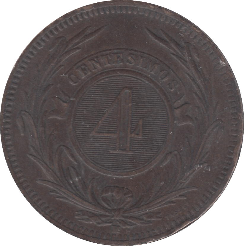 1869 4 CENTIMOS URUGUAY - WORLD COINS - Cambridgeshire Coins