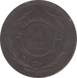 1869 4 CENTIMOS URUGUAY - WORLD COINS - Cambridgeshire Coins