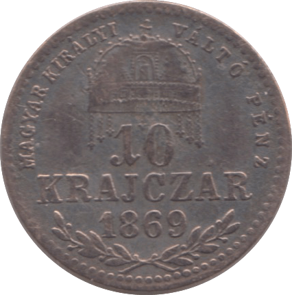1869 AUSTRIA-HUNGARY SILVER 10 10 KRAJCZAR - WORLD COINS - Cambridgeshire Coins