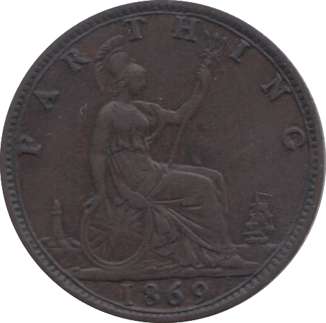 1869 FARTHING ( EF ) - Farthing - Cambridgeshire Coins