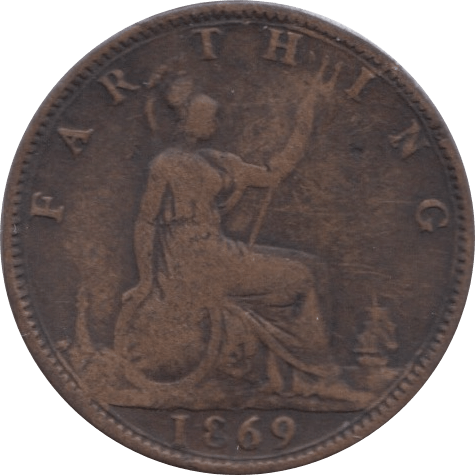1869 FARTHING ( FINE ) 1 - Farthing - Cambridgeshire Coins