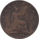 1869 FARTHING ( FINE ) 1 - Farthing - Cambridgeshire Coins