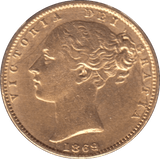 1869 GOLD SOVEREIGN ( EF ) DIE 27 - Sovereign - Cambridgeshire Coins